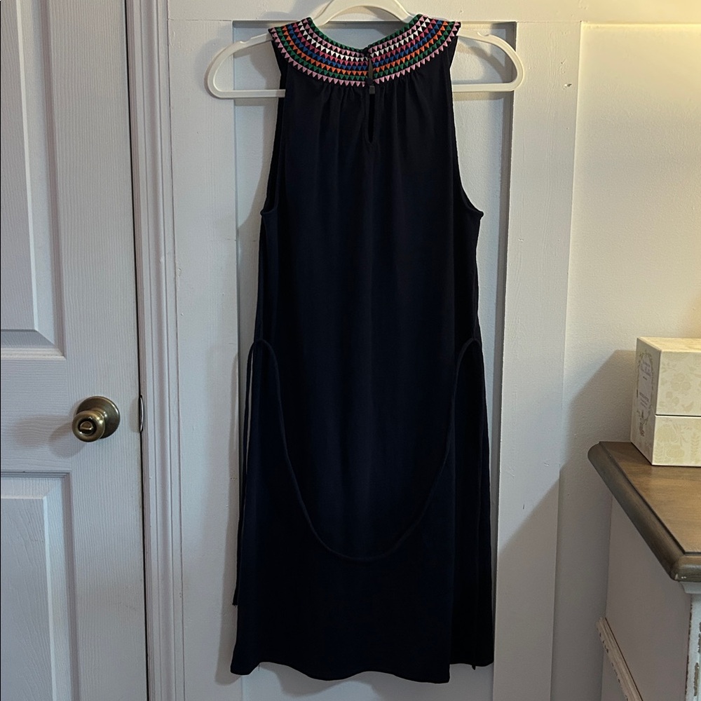 Boden Eleni Embroidered Short Dress Navy Women’s Size 4 Regular - Picture 4 of 13